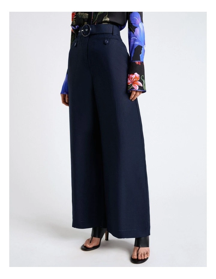 Linen Blend High Waisted Pant image 1