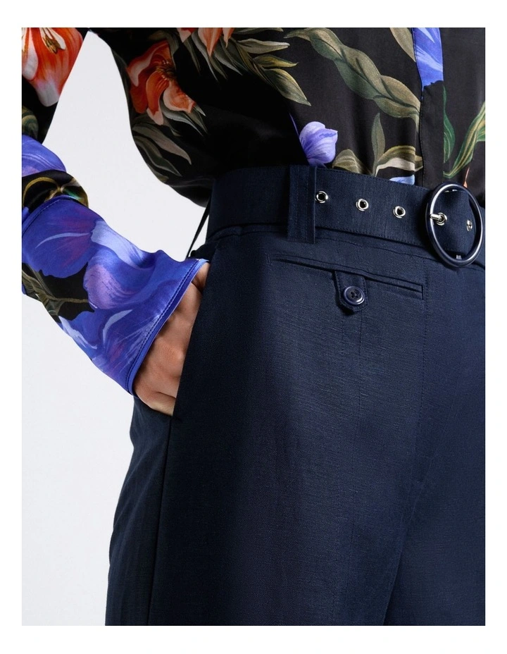 Linen Blend High Waisted Pant image 3