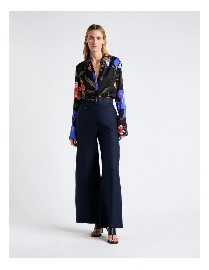 Linen Blend High Waisted Pant image 5