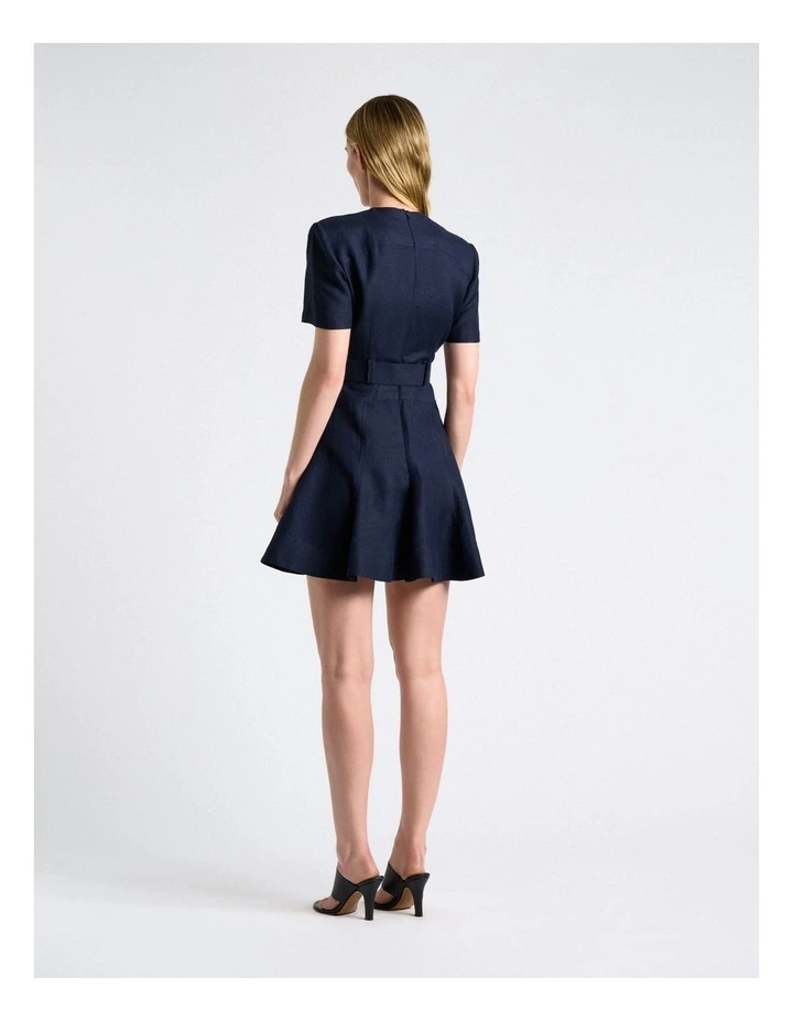 Linen Blend Belted Mini Dress image 2