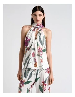 Wild Orchid Twill Halter Neck Top