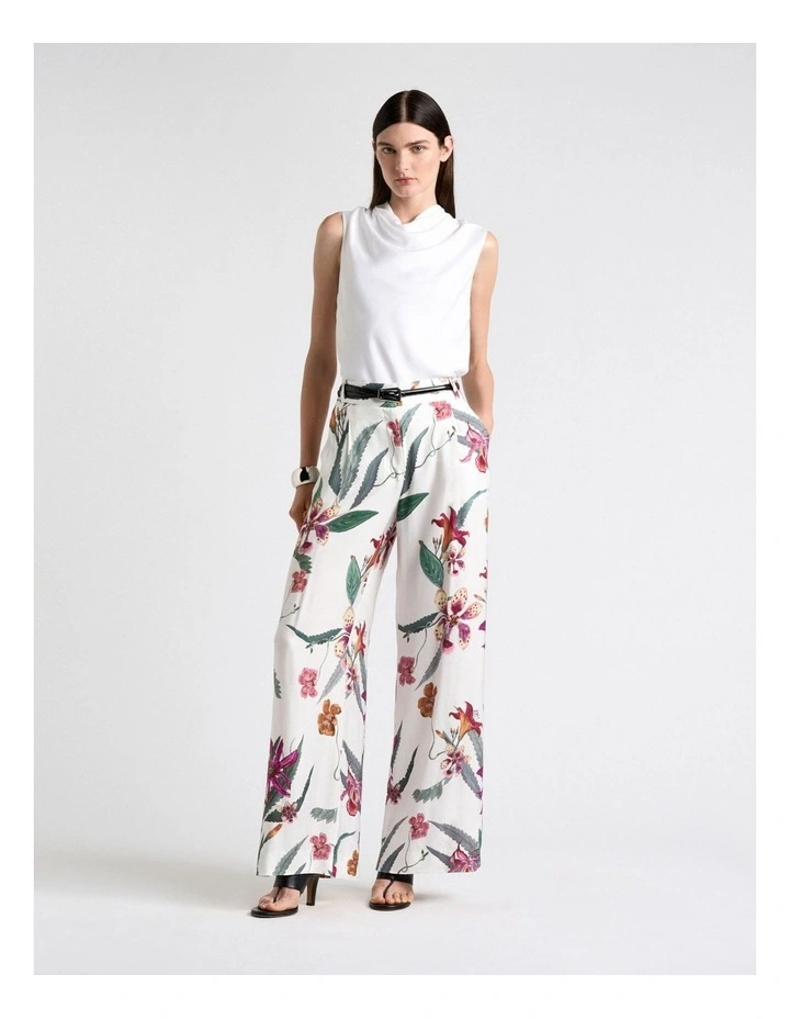 Satin Cowl Neck Top in Cream image 4