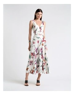 Wild Orchid Zip Through Midi Dress