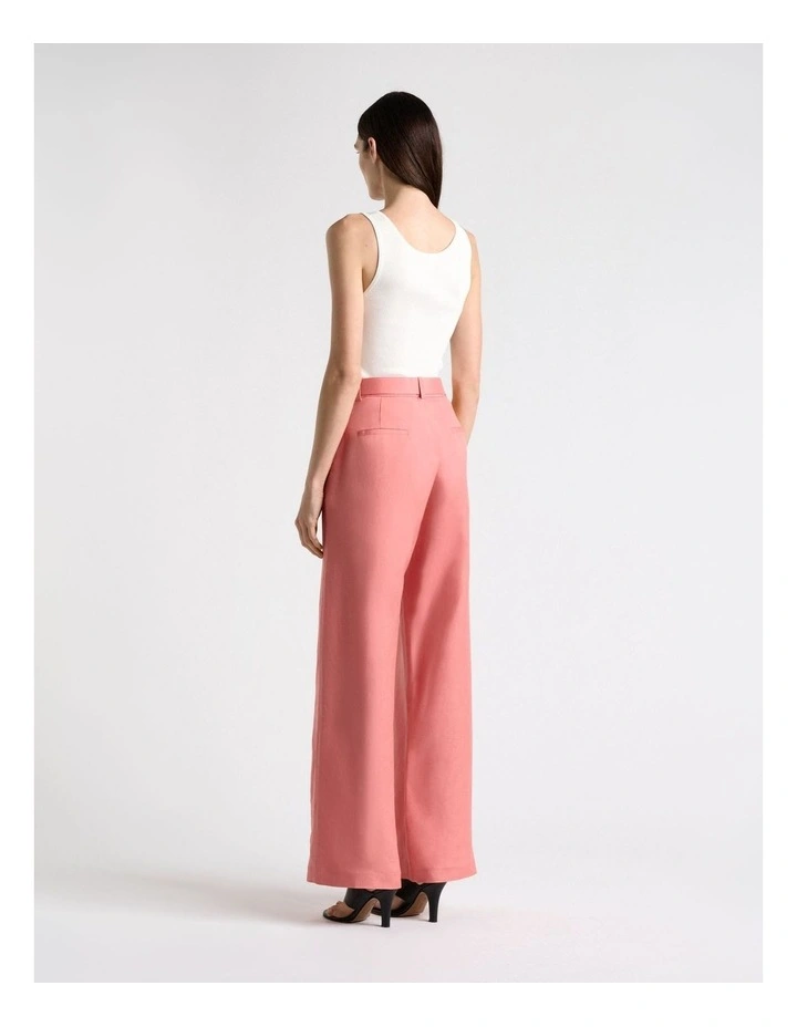 Linen Viscose Blend Wide Leg Pant in Pink image 2