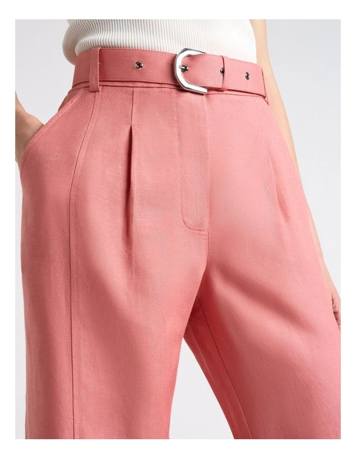 Linen Viscose Blend Wide Leg Pant in Pink image 3