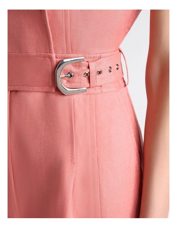 Linen Viscose Blend Jumpsuit in Pink image 5