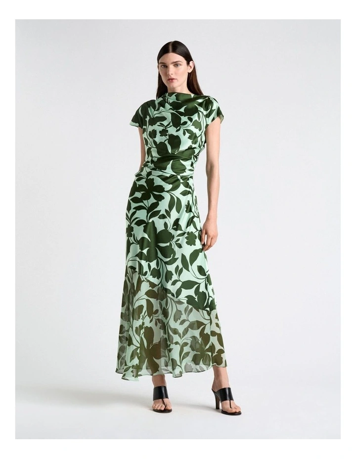 Shadow Garden Midi Dress in Green image 1