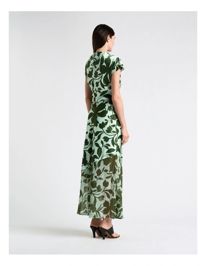 Shadow Garden Midi Dress in Green image 2