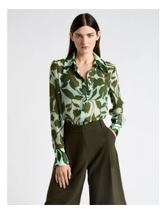 Shadow Garden Georgette Shirt in Green