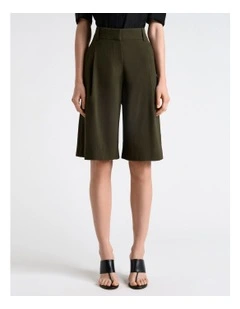 Olivine Viscose Twill Bermuda Short