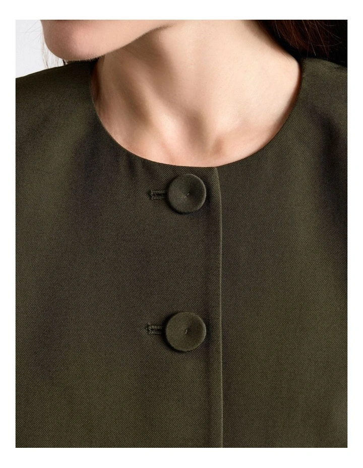 Olivine Viscose Twill Short Sleeve Top image 3