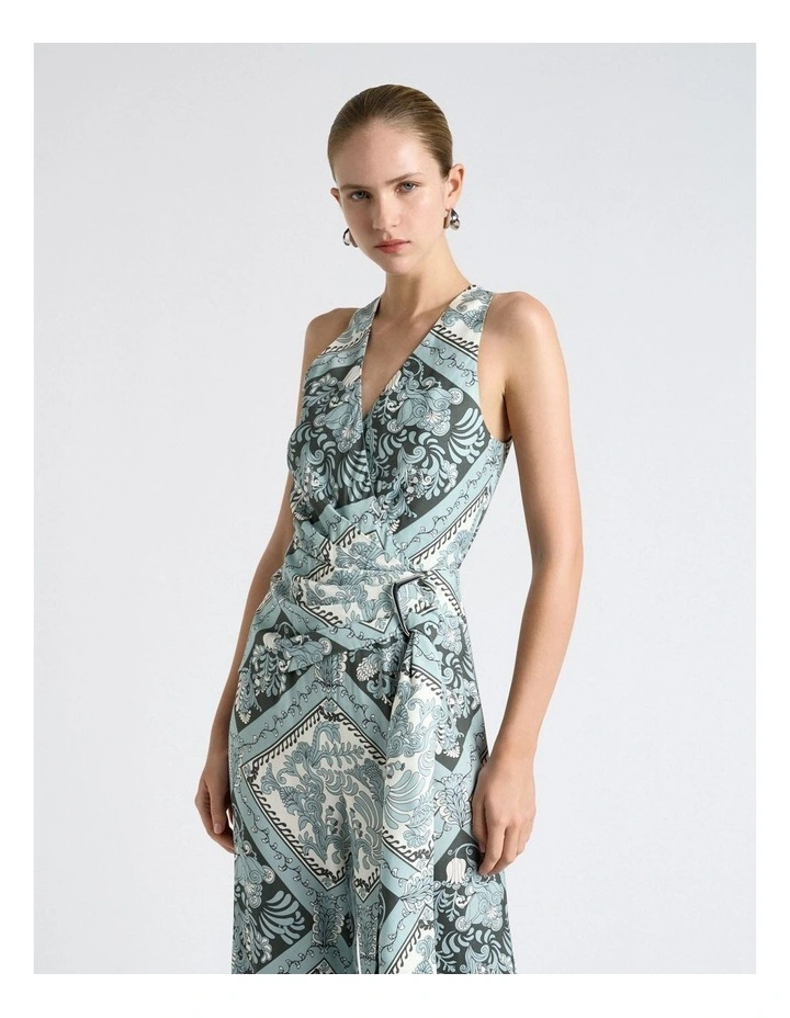 Ornate Tile Halter Jumpsuit in Green image 3