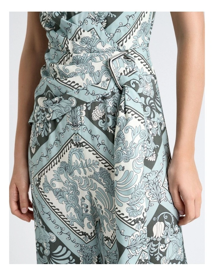 Ornate Tile Halter Jumpsuit in Green image 4
