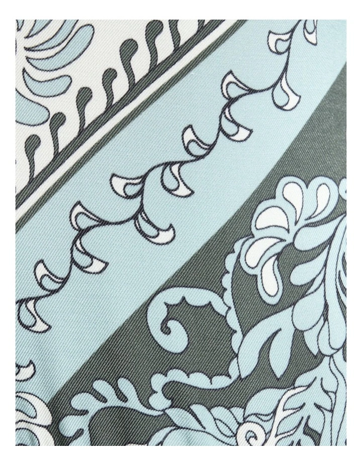 Ornate Tile V-Neck Midi Dress in Green image 4