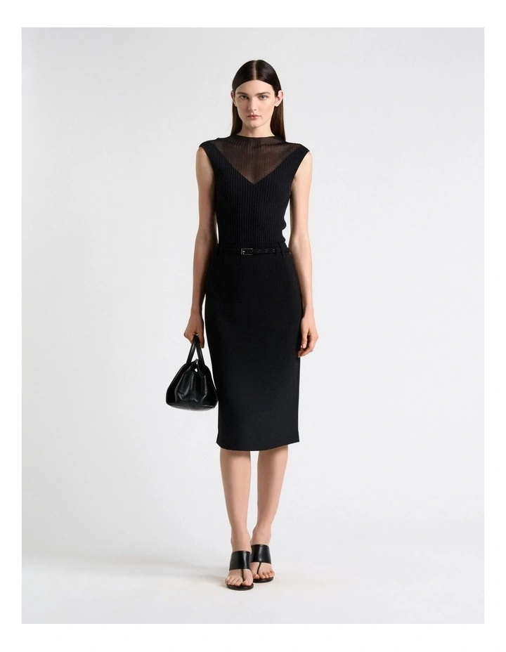 Recycled Crepe Pencil Skirt image 4