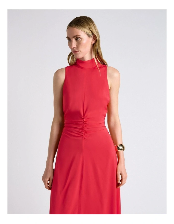 Stretch Viscose Maxi Dress in Pink image 3
