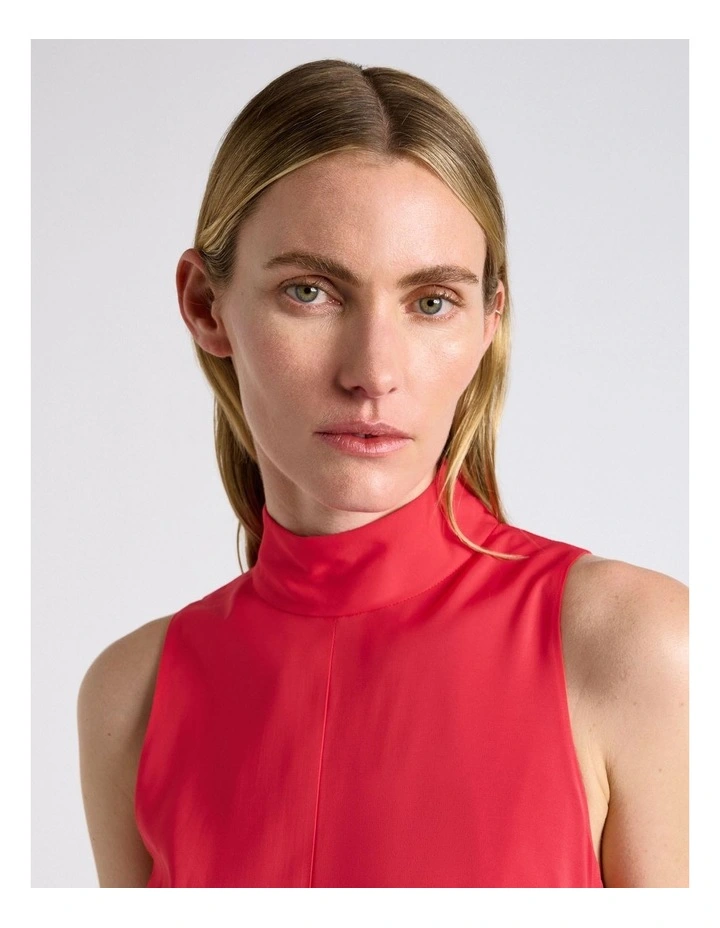 Stretch Viscose Maxi Dress in Pink image 4