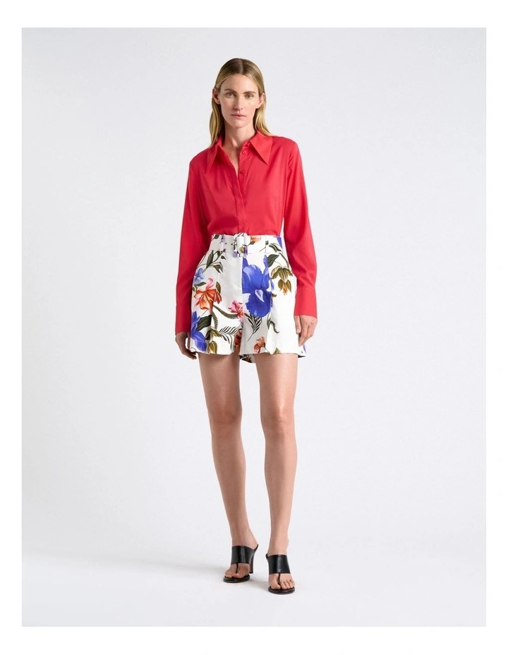 Stretch Viscose Classic Shirt in Pink image 4