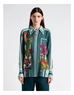 Meadow Wild Orchid Shirt in Green