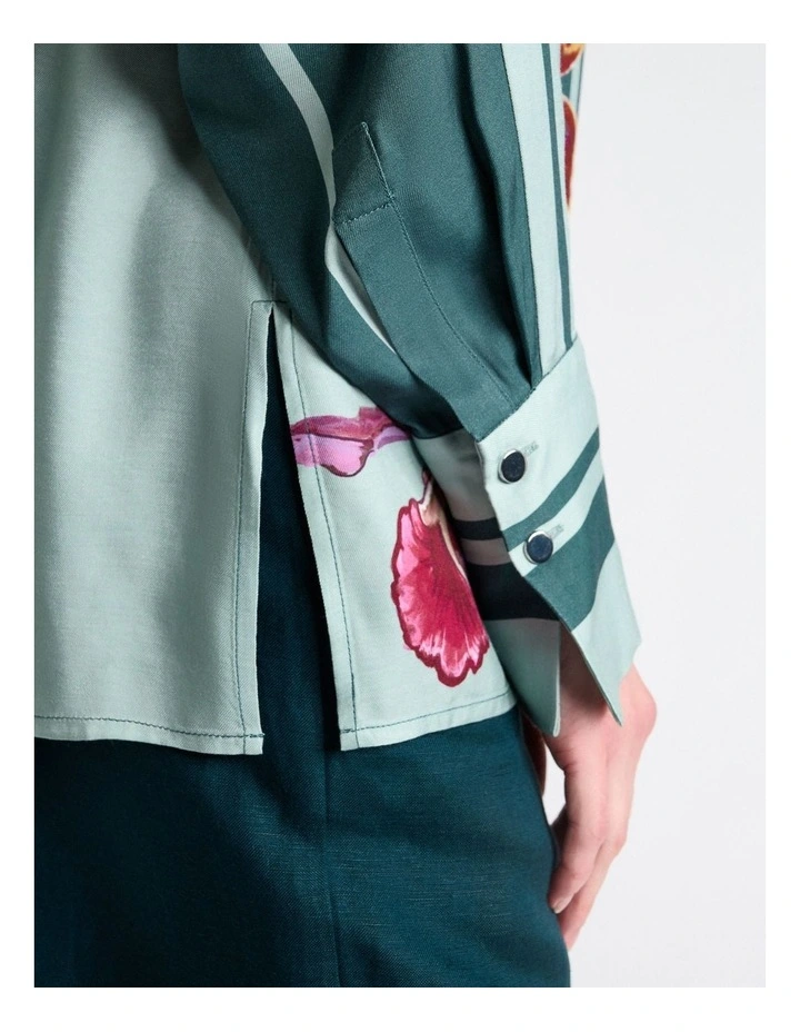 Meadow Wild Orchid Shirt in Green image 3