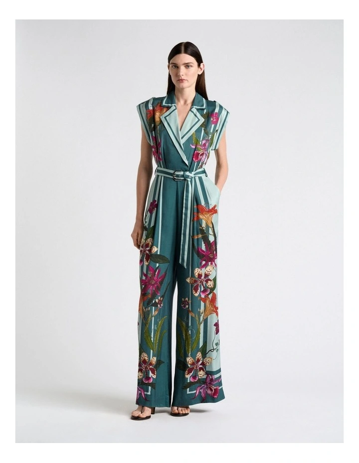 Meadow Wild Orchid Wide Leg Jumpsuit in Green image 1