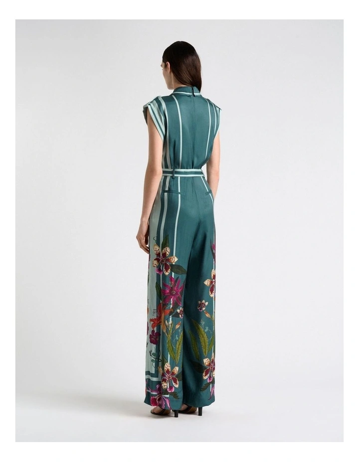 Meadow Wild Orchid Wide Leg Jumpsuit in Green image 2