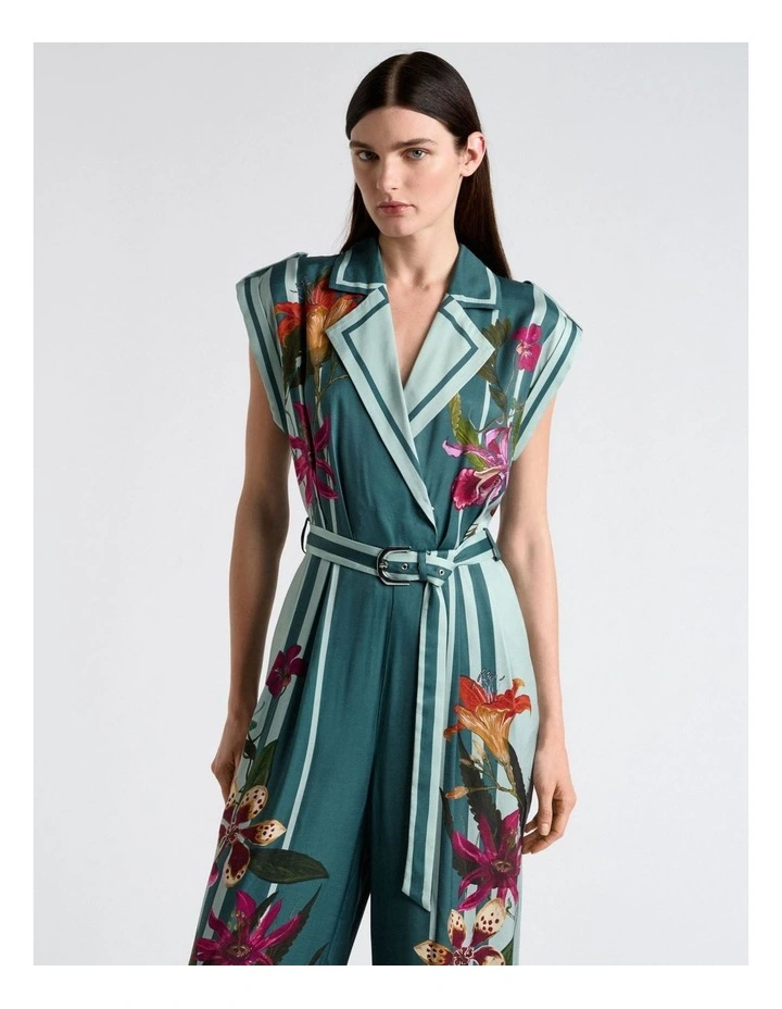 Meadow Wild Orchid Wide Leg Jumpsuit in Green image 3