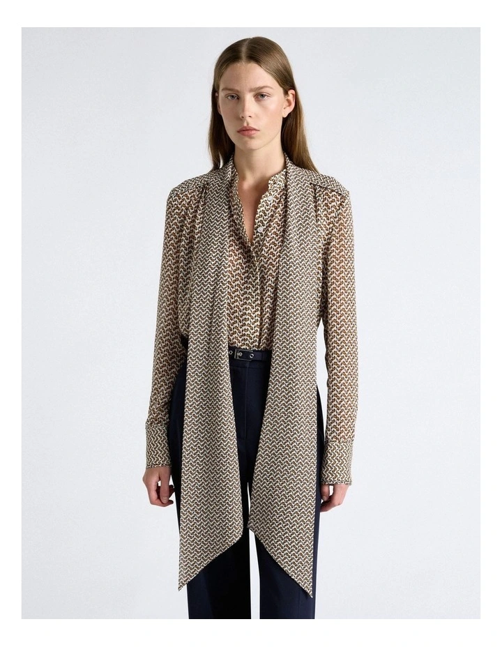 Geo Gathered Blouse image 1