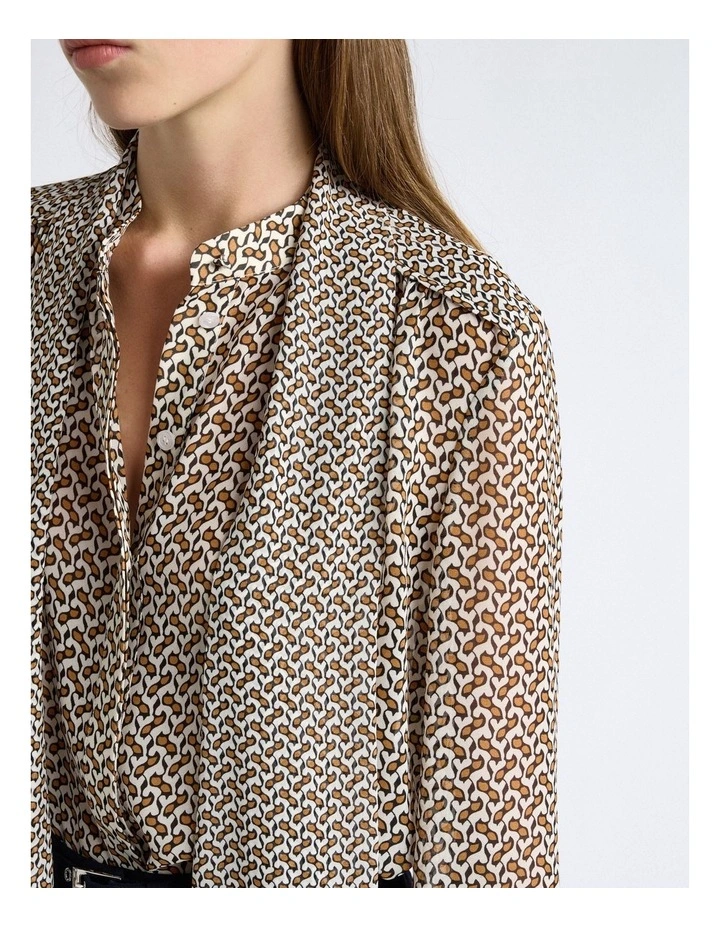 Geo Gathered Blouse image 3