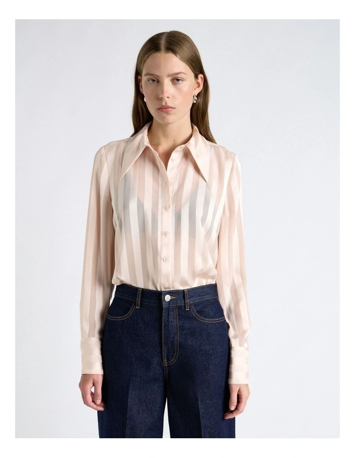 Satin Self Stripe Shirt image 1