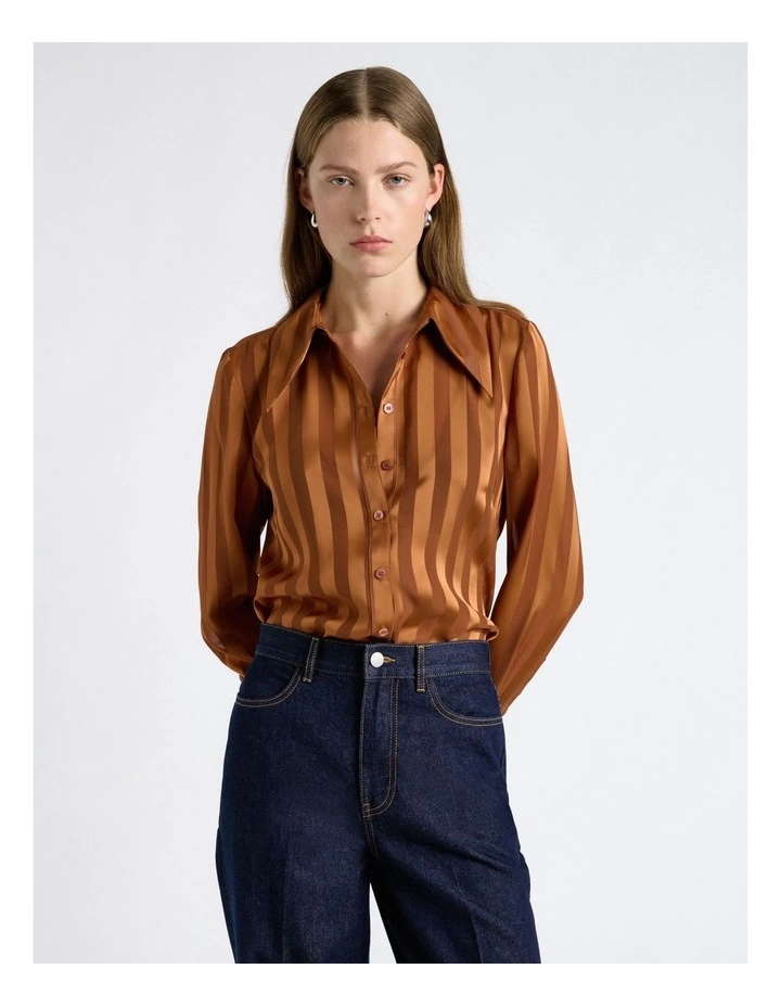 Satin Self Stripe Shirt image 1