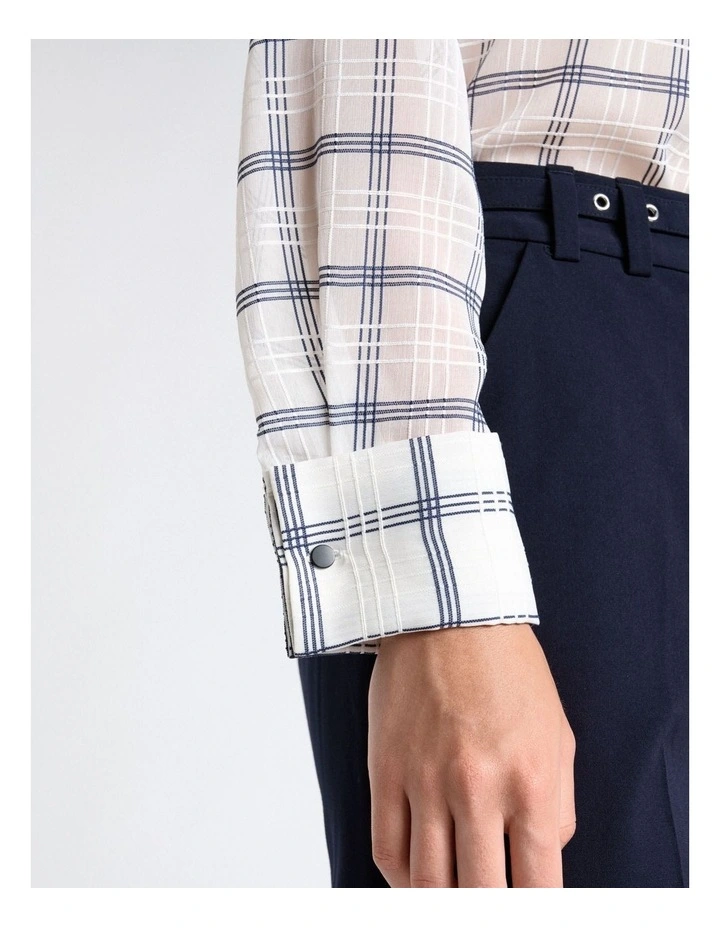 Sheer Check Shirt with Tie image 4