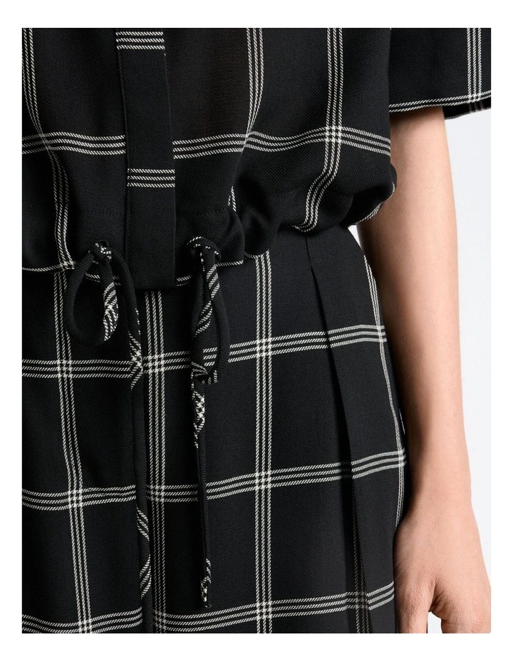 Recycled Check Drawstring Shirt in Black image 4