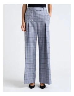 Prince of Wales Check Wide Leg Pant