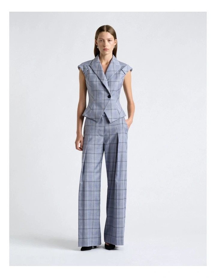 Prince of Wales Check Wide Leg Pant image 6