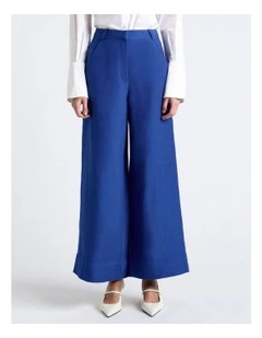 Lustre Linen Blend Cropped Pant