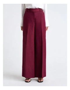 Lustre Linen Blend Wide Leg Pant