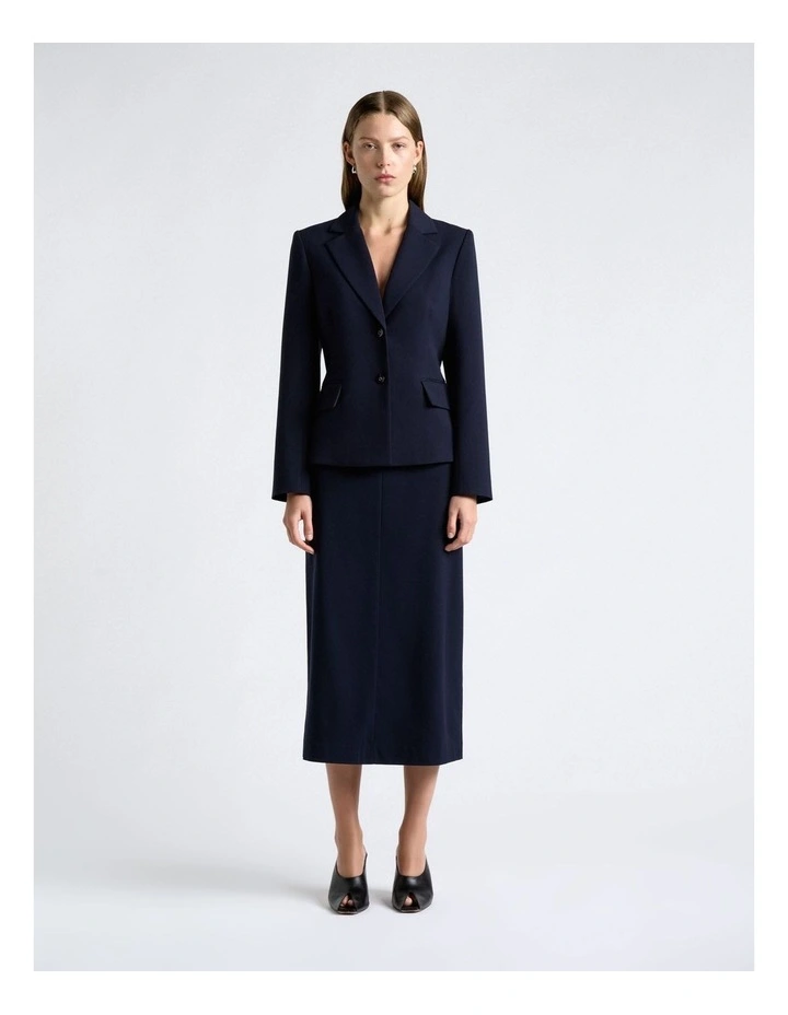 Stretch Suiting Pencil Midi Skirt image 4