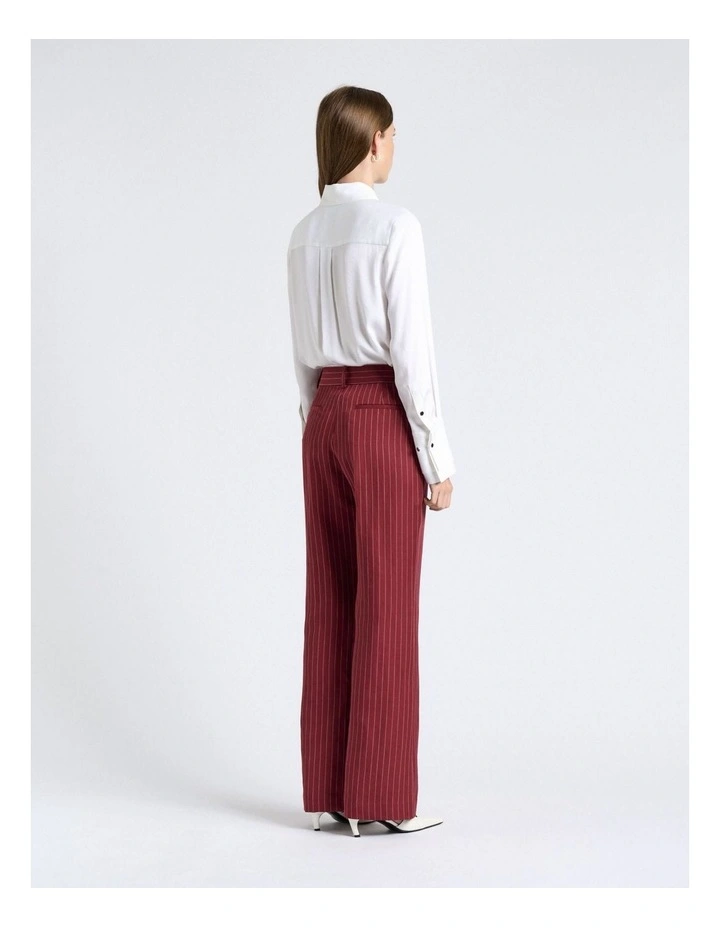 Linen Blend Pinstripe Wide Leg Pant image 2