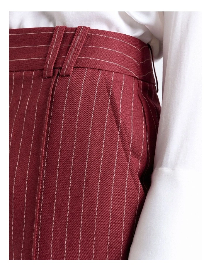 Linen Blend Pinstripe Wide Leg Pant image 3