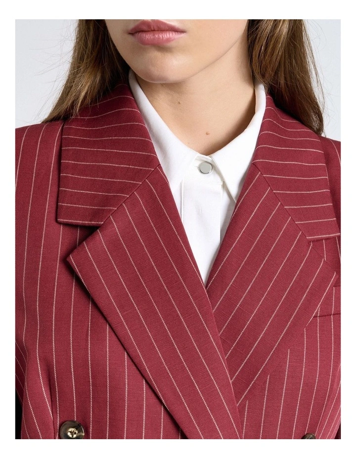 Linen Blend Pinstripe Blazer image 3