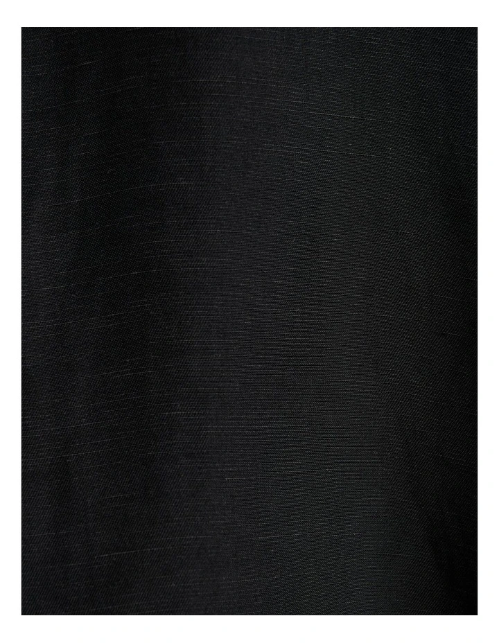 Viscose Blend Topstitched Mini Dress in Black image 5