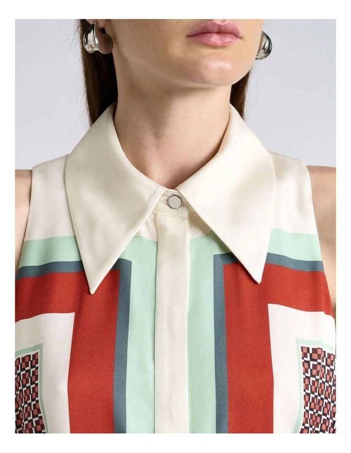 Geo Tile Sleeveless Top in image 3