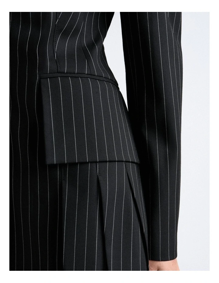 Pinstripe Pleated Blazer image 3
