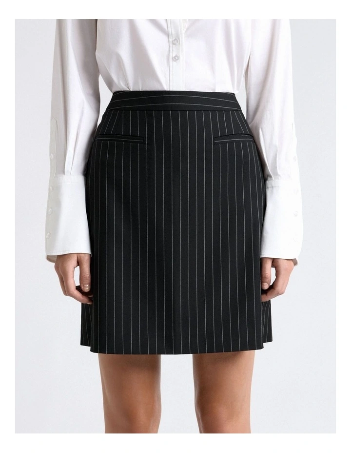 Pinstripe A-Line Mini Skirt image 1