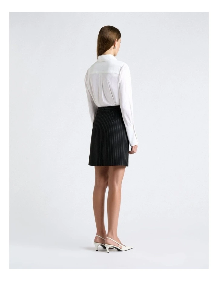 Pinstripe A-Line Mini Skirt image 2