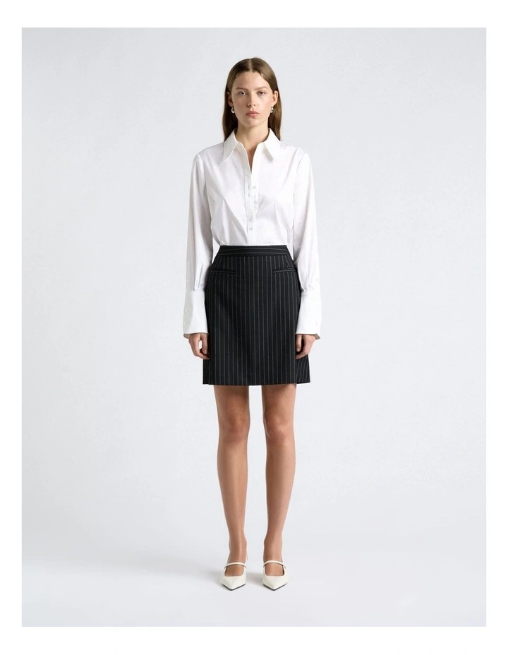 Pinstripe A-Line Mini Skirt image 4