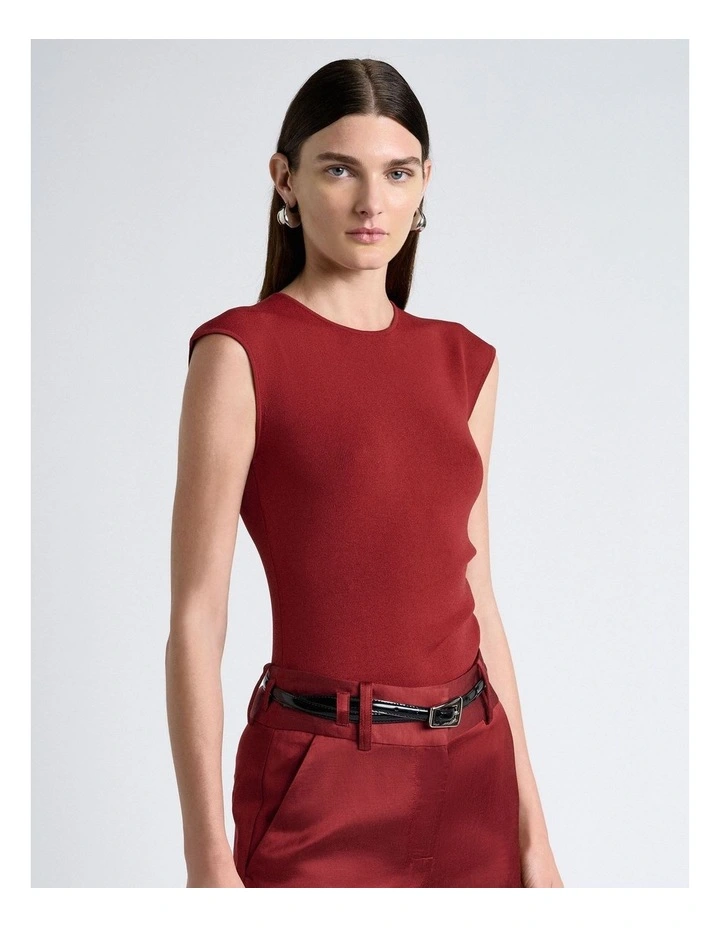 Sienna Tucked Side Knit in Brown image 1