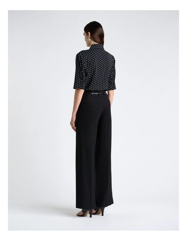 Stretch Viscose Spot Short Sleeve Fitted Shirt image 2