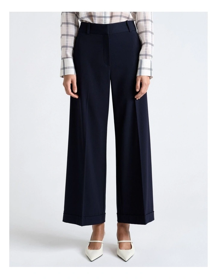 Stretch Suiting Cuffed Cropped Pant image 1